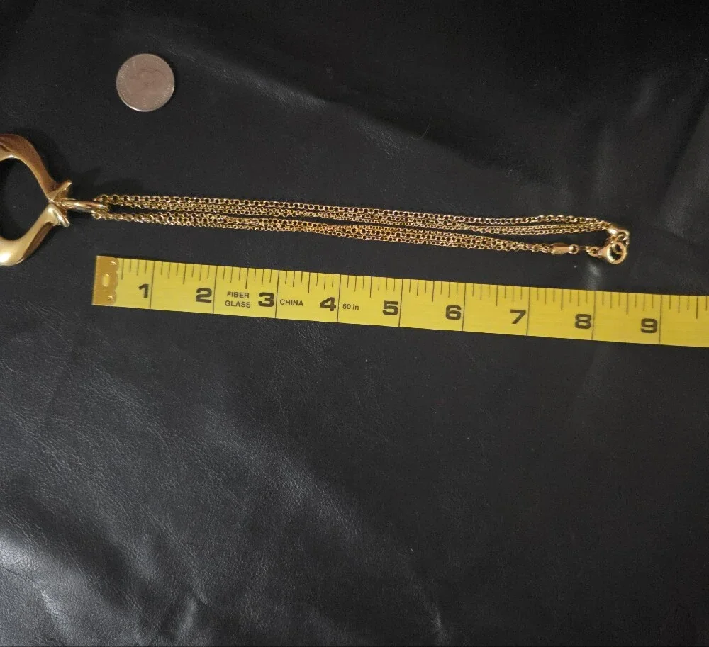 Polished Gold Drop Pendant Necklace for Women